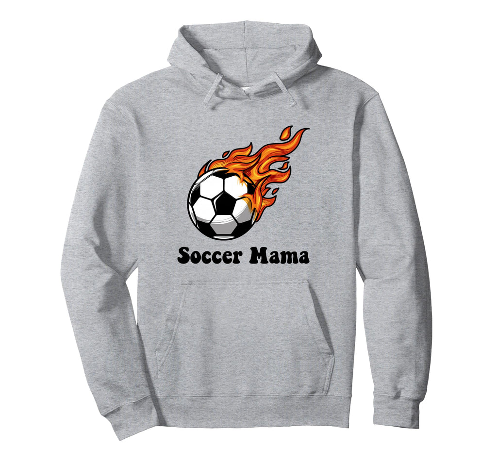 Soccer Mama Groovy Flames Soccer Hoodie - Casual Everyday Wear Men Women - T-Shirt, Sweatshirt, Hoodie