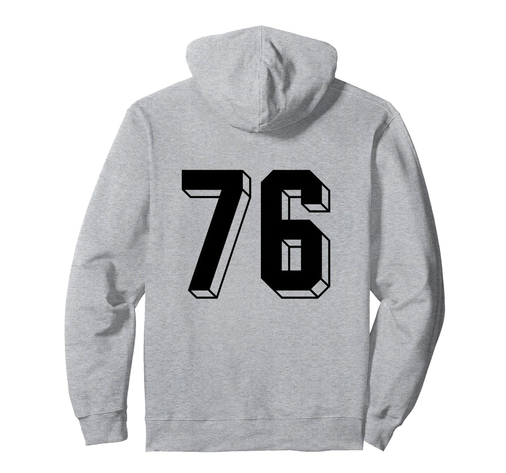 Number 76 Backside 80S 90S Team Jersey Hoodie - Trendy Graphic Men Women - T-Shirt, Sweatshirt, Hoodie