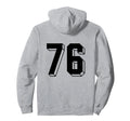Number 76 Backside 80S 90S Team Jersey Hoodie - Trendy Graphic Men Women - T-Shirt, Sweatshirt, Hoodie