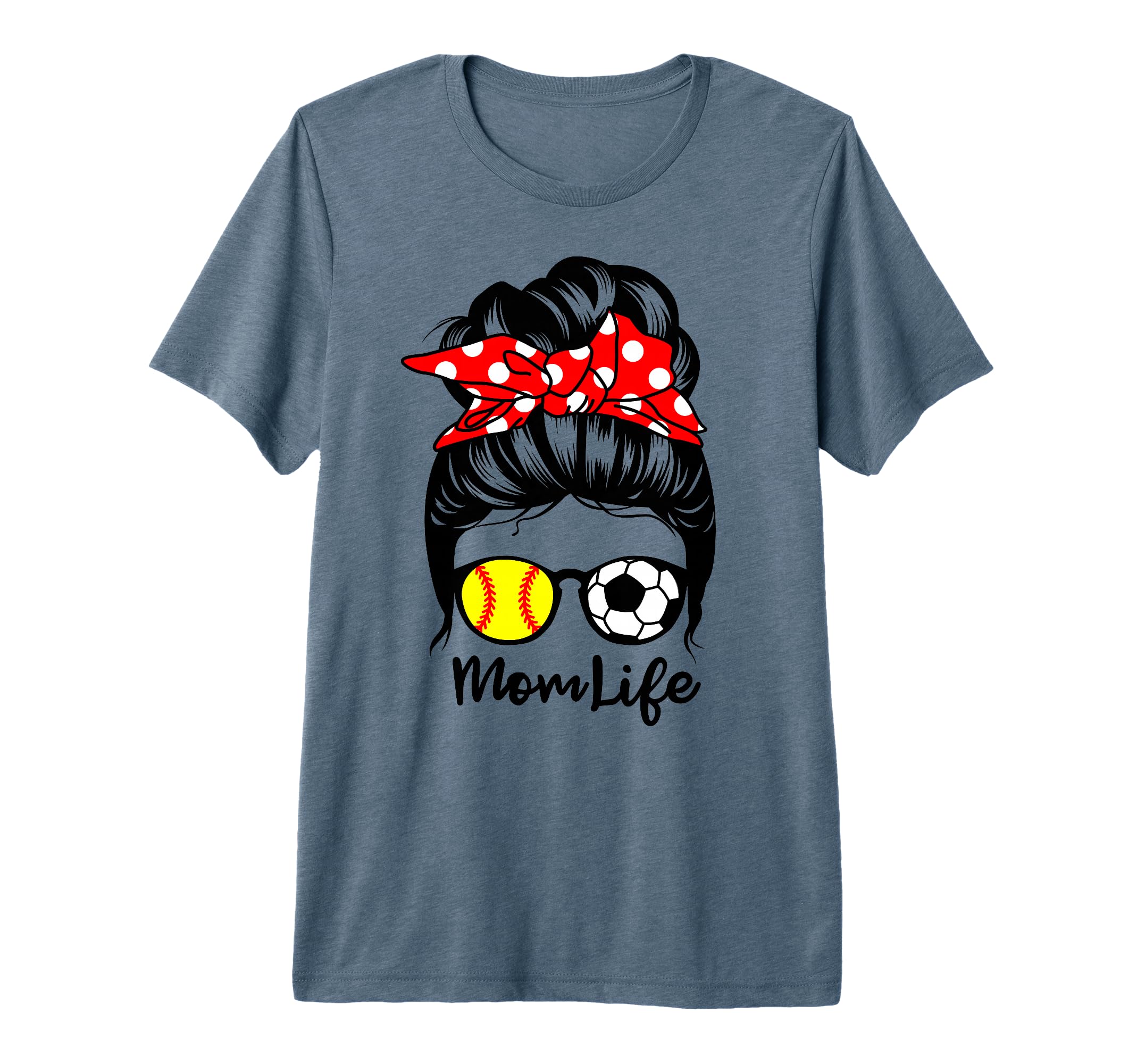 Mom Life Messy Bun Hair Funny T-Shirt - Minimalist Print for Adults - T-Shirt, Sweatshirt, Hoodie