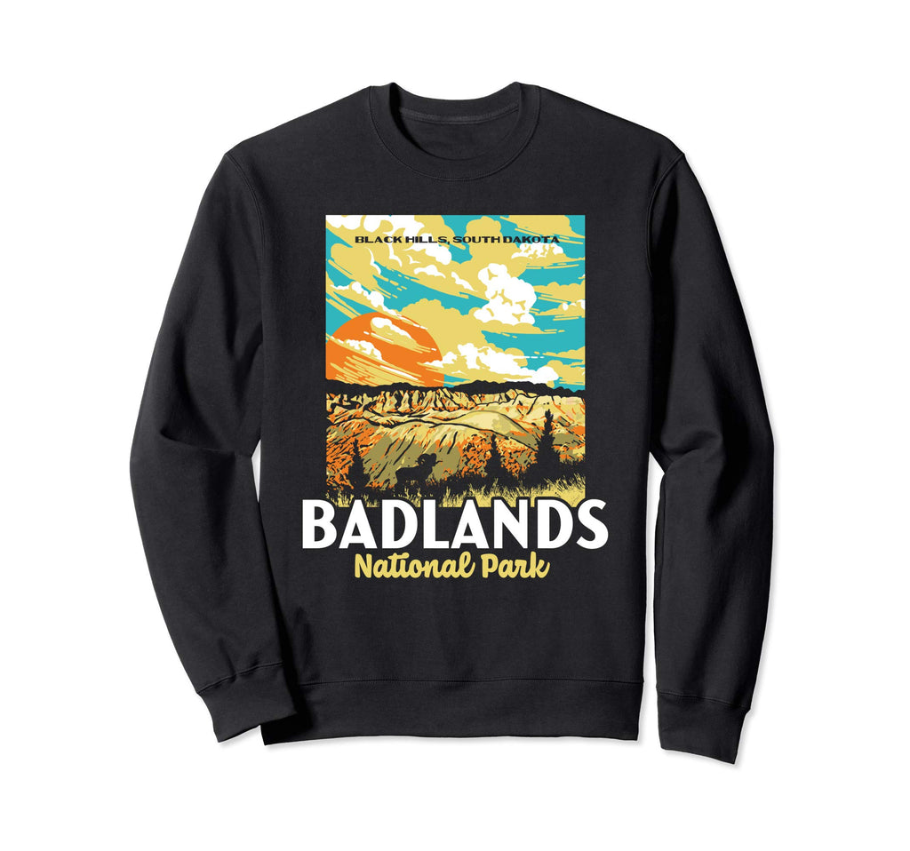 Badlands National Park South Dakota Wpa Sweatshirt - Graphic Print Unisex - T-Shirt, Sweatshirt, Hoodie