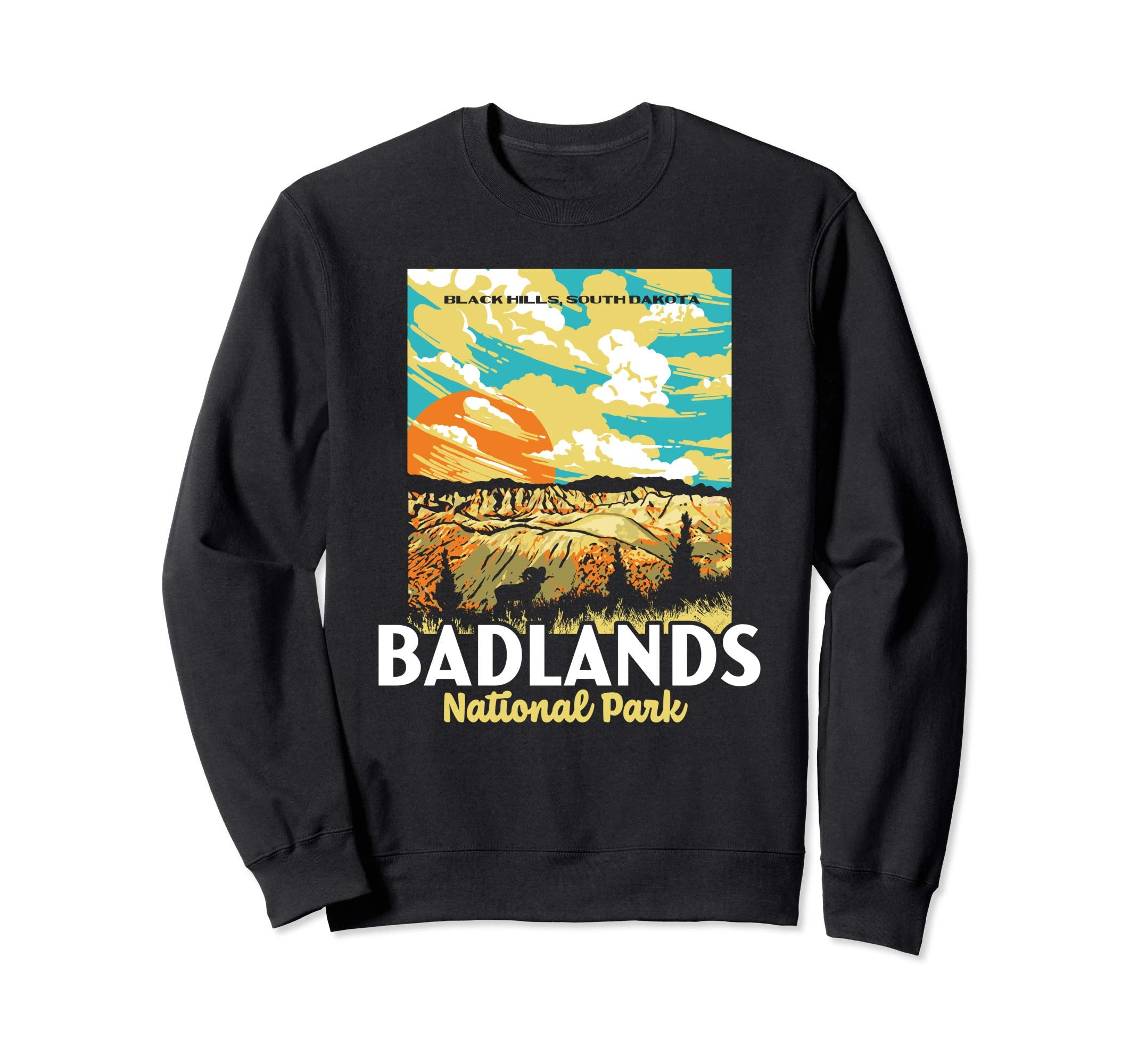 Badlands National Park South Dakota Wpa Sweatshirt - Graphic Print Unisex - T-Shirt, Sweatshirt, Hoodie