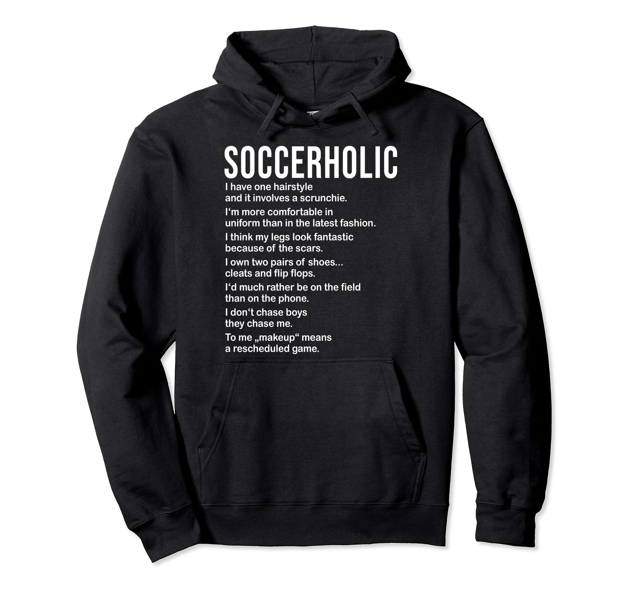 Soccerholic Funny Soccer Football Hoodie - Minimalist Print Unisex - T-Shirt, Sweatshirt, Hoodie
