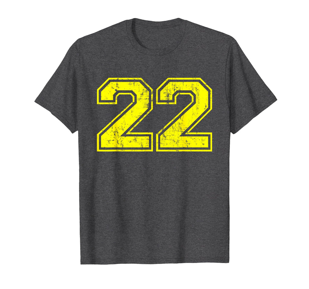 Number 22 Varsity Distressed Sport T-Shirt - Unique Graphic for Adults - T-Shirt, Sweatshirt, Hoodie
