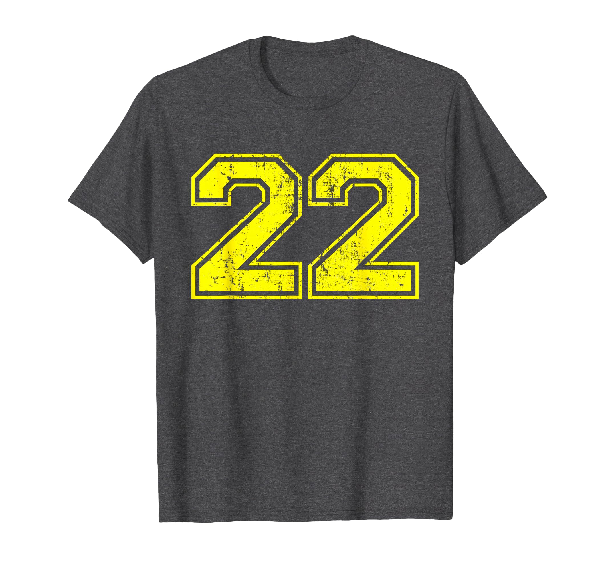 Number 22 Varsity Distressed Sport T-Shirt - Unique Graphic for Adults - T-Shirt, Sweatshirt, Hoodie