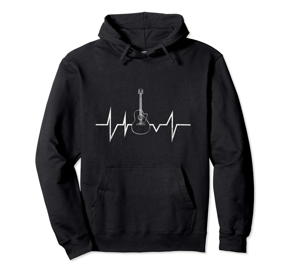 Heartbeat Guitar Hoodie - Casual Everyday Wear Unisex - T-Shirt, Sweatshirt, Hoodie
