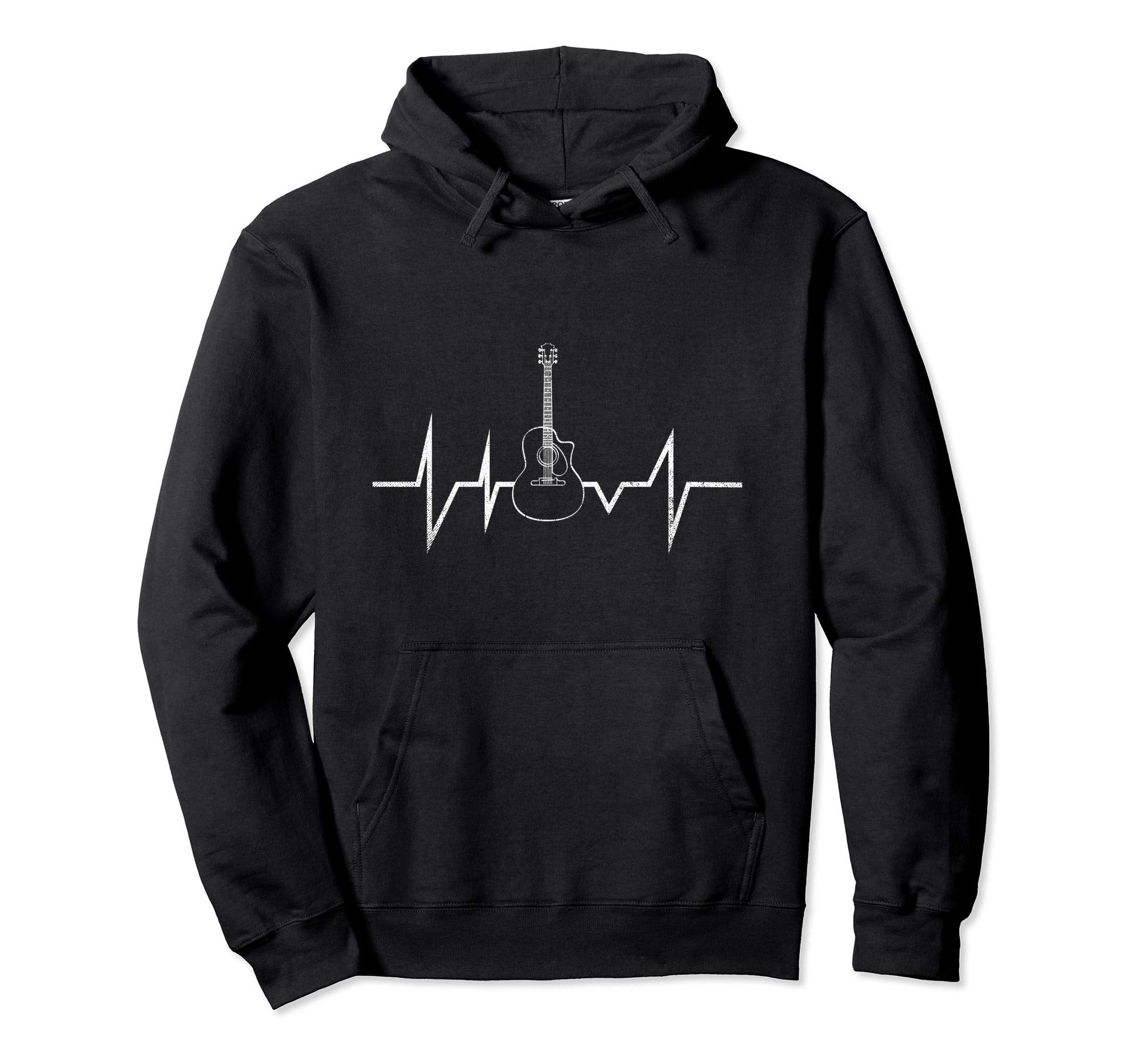 Heartbeat Guitar Hoodie - Casual Everyday Wear Unisex - T-Shirt, Sweatshirt, Hoodie