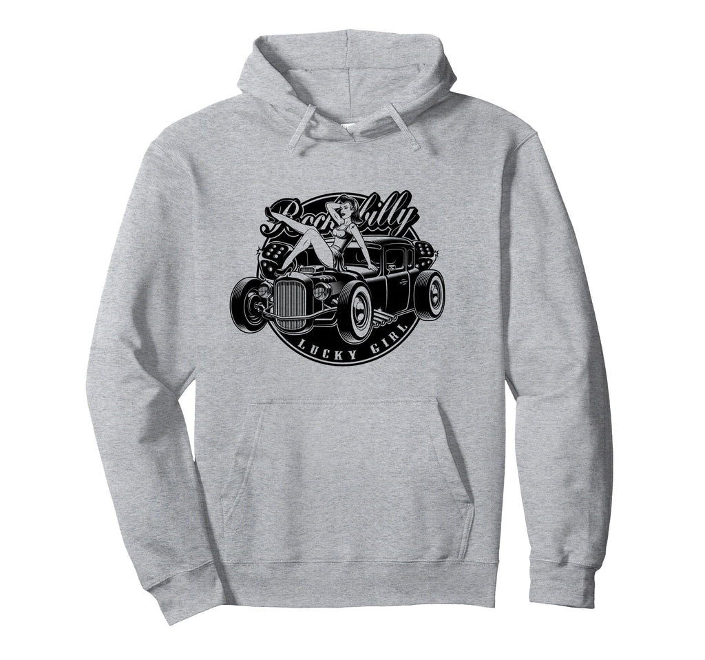 Rockabilly Hotrod Pinup Hoodie - Trendy Graphic for Adults - T-Shirt, Sweatshirt, Hoodie