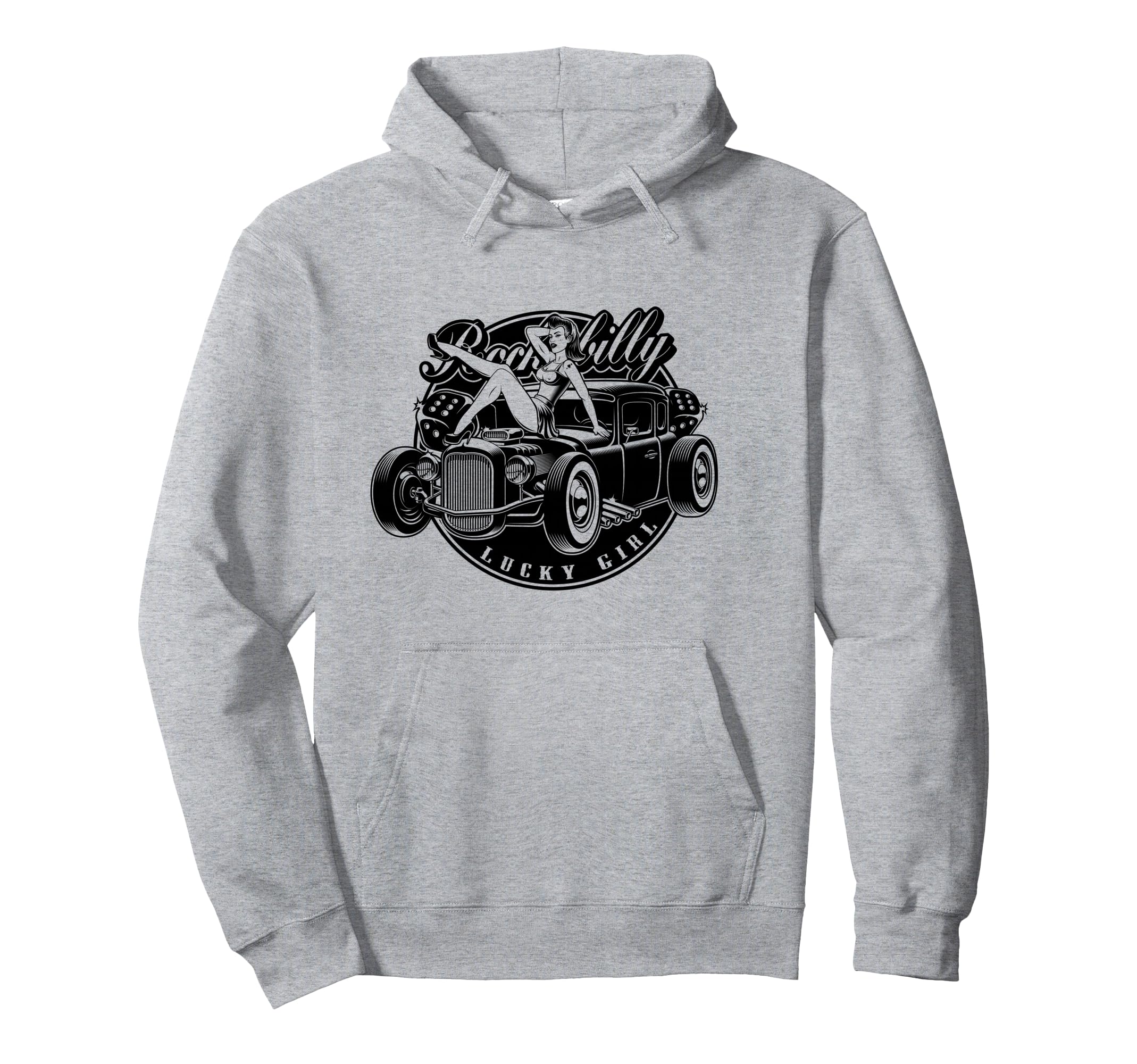 Rockabilly Hotrod Pinup Hoodie - Trendy Graphic for Adults - T-Shirt, Sweatshirt, Hoodie