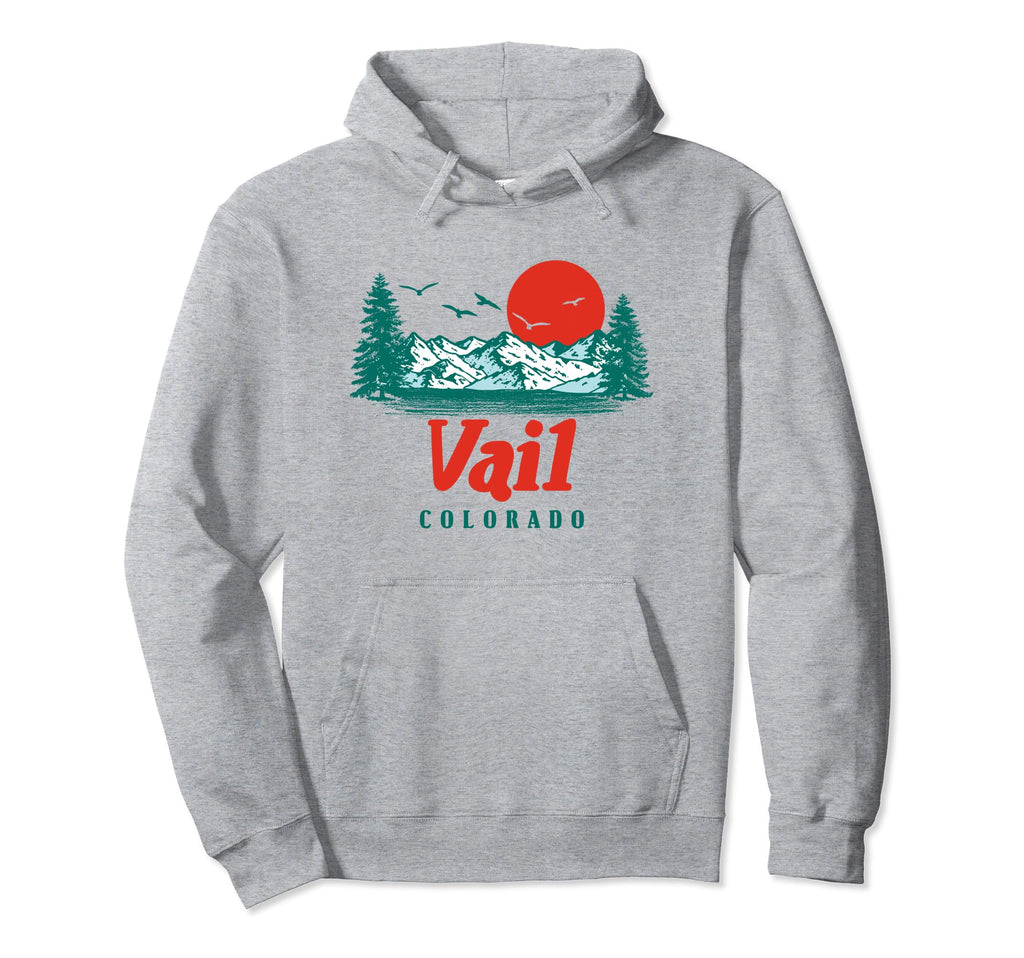 Vail Colorado Mountain Trees Sun Scene Hoodie - Trendy Graphic Men Women - T-Shirt, Sweatshirt, Hoodie