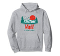 Vail Colorado Mountain Trees Sun Scene Hoodie - Trendy Graphic Men Women - T-Shirt, Sweatshirt, Hoodie
