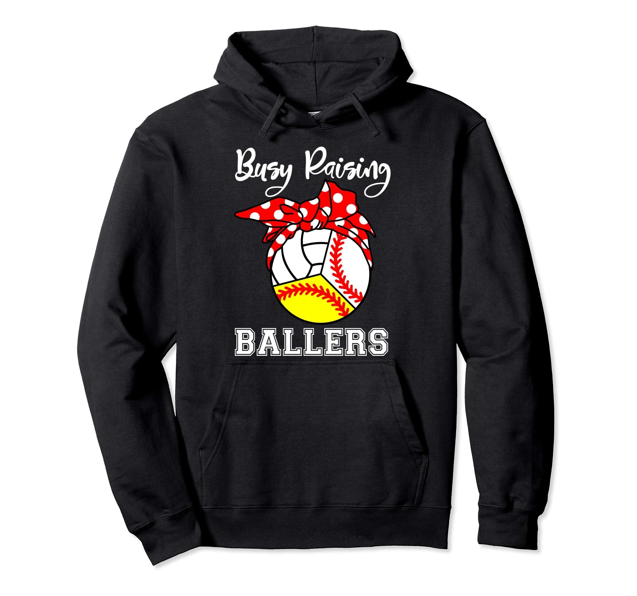 Busy Raising Ballers Funny Baseball Hoodie - Minimalist Print Men Women - T-Shirt, Sweatshirt, Hoodie