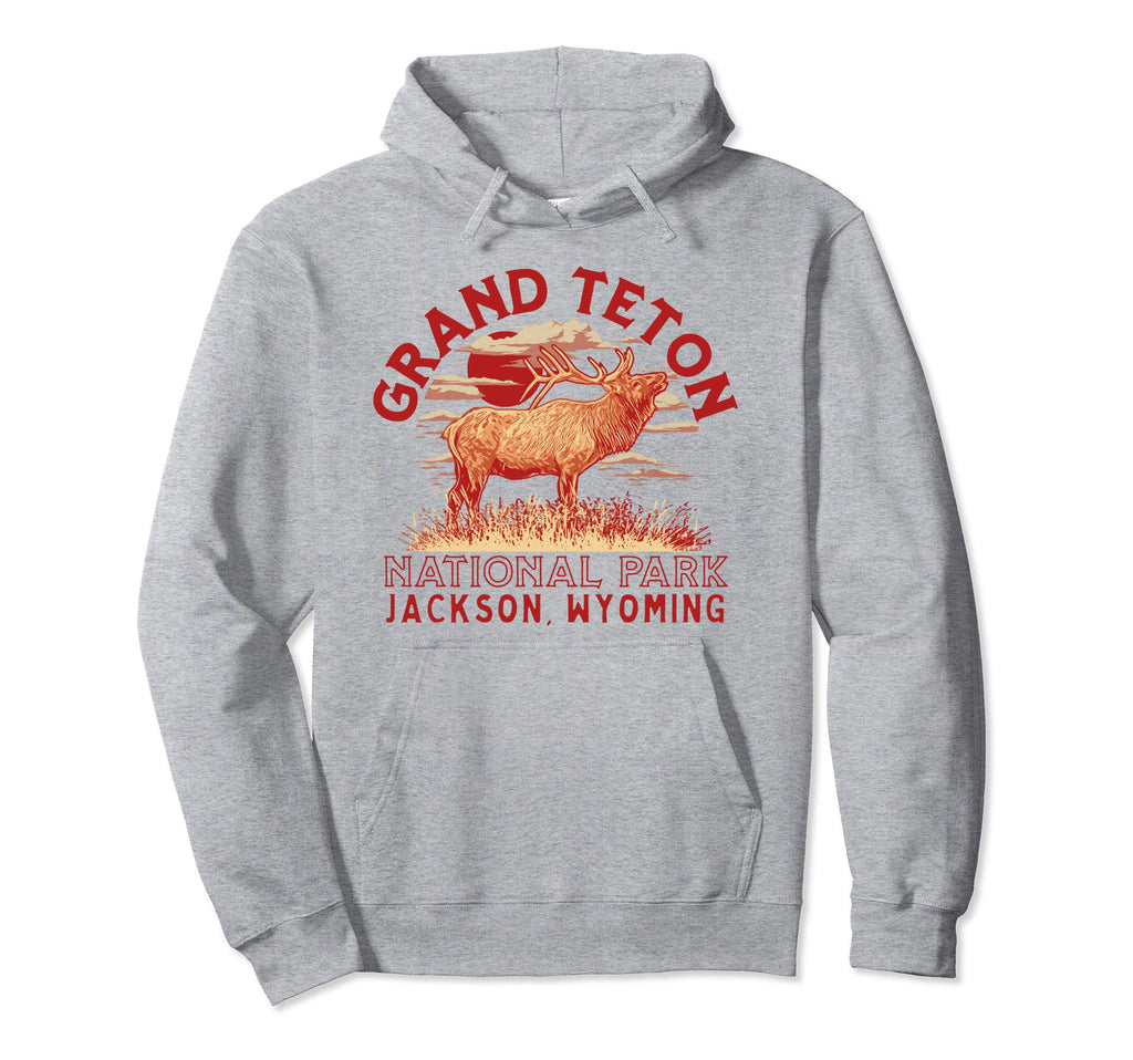 Elk Bugling Grand Teton National Park Hoodie - Casual Everyday Wear Unisex - T-Shirt, Sweatshirt, Hoodie