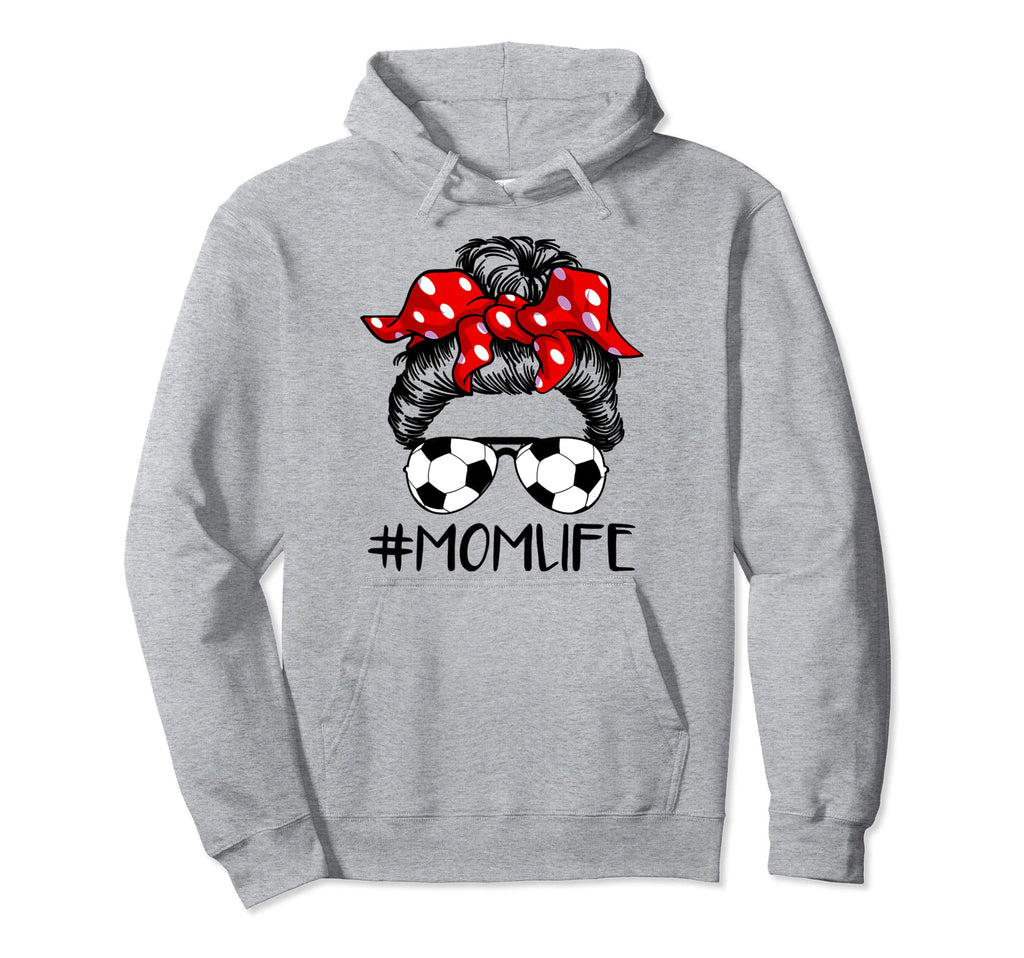 Soccer Mom Life Messy Bun Hair Hoodie - Unique Graphic for Adults - T-Shirt, Sweatshirt, Hoodie