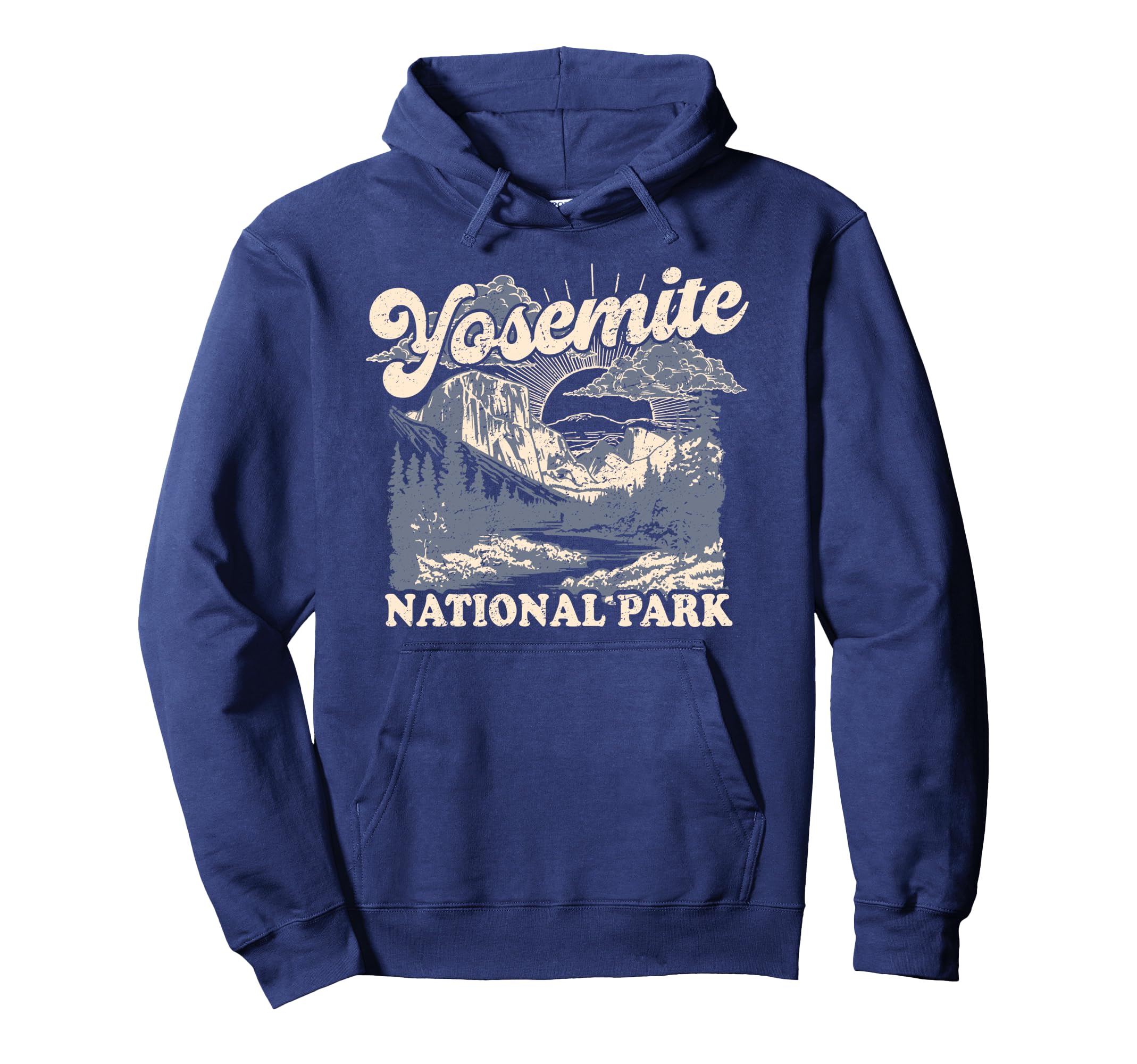 Yosemite National Park Distressed Hoodie - Fun Novelty Design Unisex - T-Shirt, Sweatshirt, Hoodie