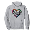 Soccer Watercolor Leopard Heart Hoodie - Fun Novelty Design for Adults - T-Shirt, Sweatshirt, Hoodie