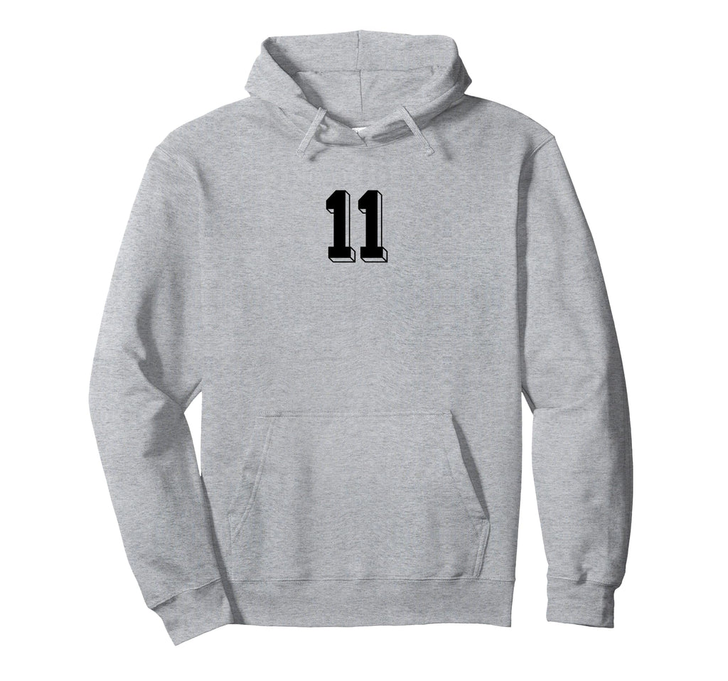 Number 11 80S 90S Soccer Team Jersey Numbered Hoodie - Graphic Print Unisex - T-Shirt, Sweatshirt, Hoodie