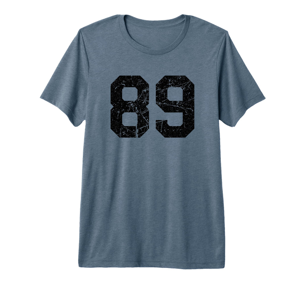Sports Team Distressed Black Number 89 T-Shirt - Novelty Apparel Men Women - T-Shirt, Sweatshirt, Hoodie