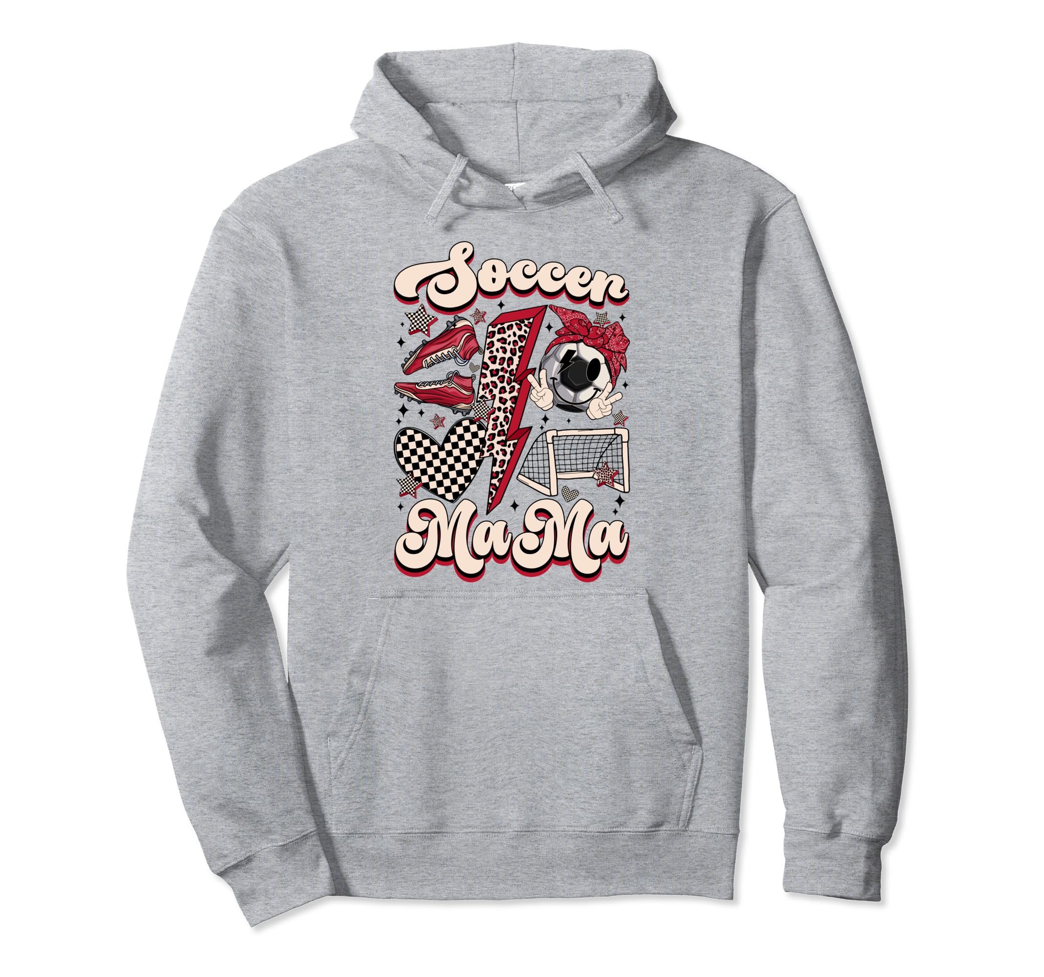 Groovy Soccer Mama Soccer Mom Lover Fan Hoodie - Graphic Print for Adults - T-Shirt, Sweatshirt, Hoodie