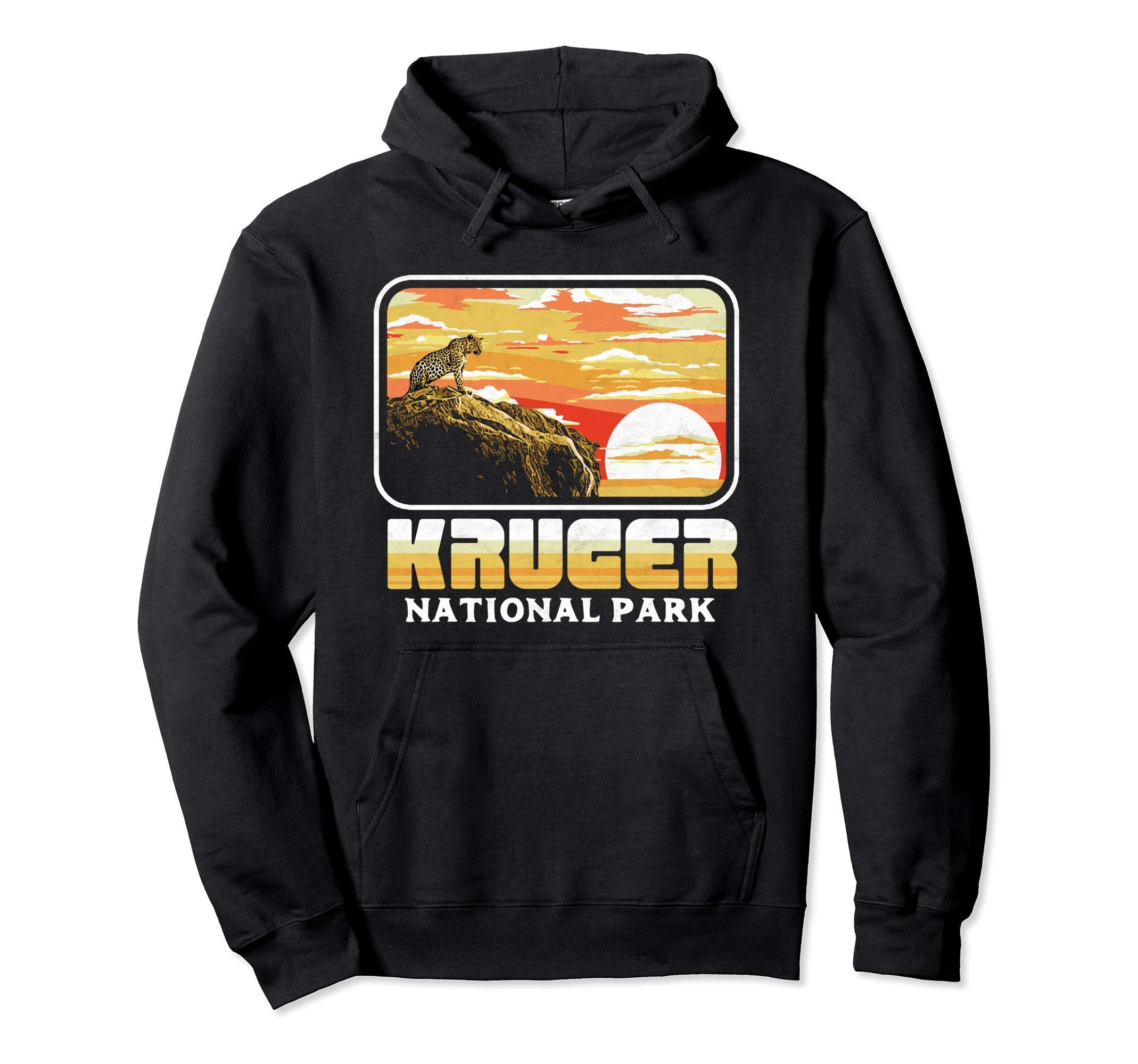 Kruger National Park Leopard 80S Hoodie - Streetwear Style for Adults - T-Shirt, Sweatshirt, Hoodie