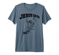 Soccer Goalie Jesus Saves Tri Blend T-Shirt - Custom Art Print Men Women - T-Shirt, Sweatshirt, Hoodie