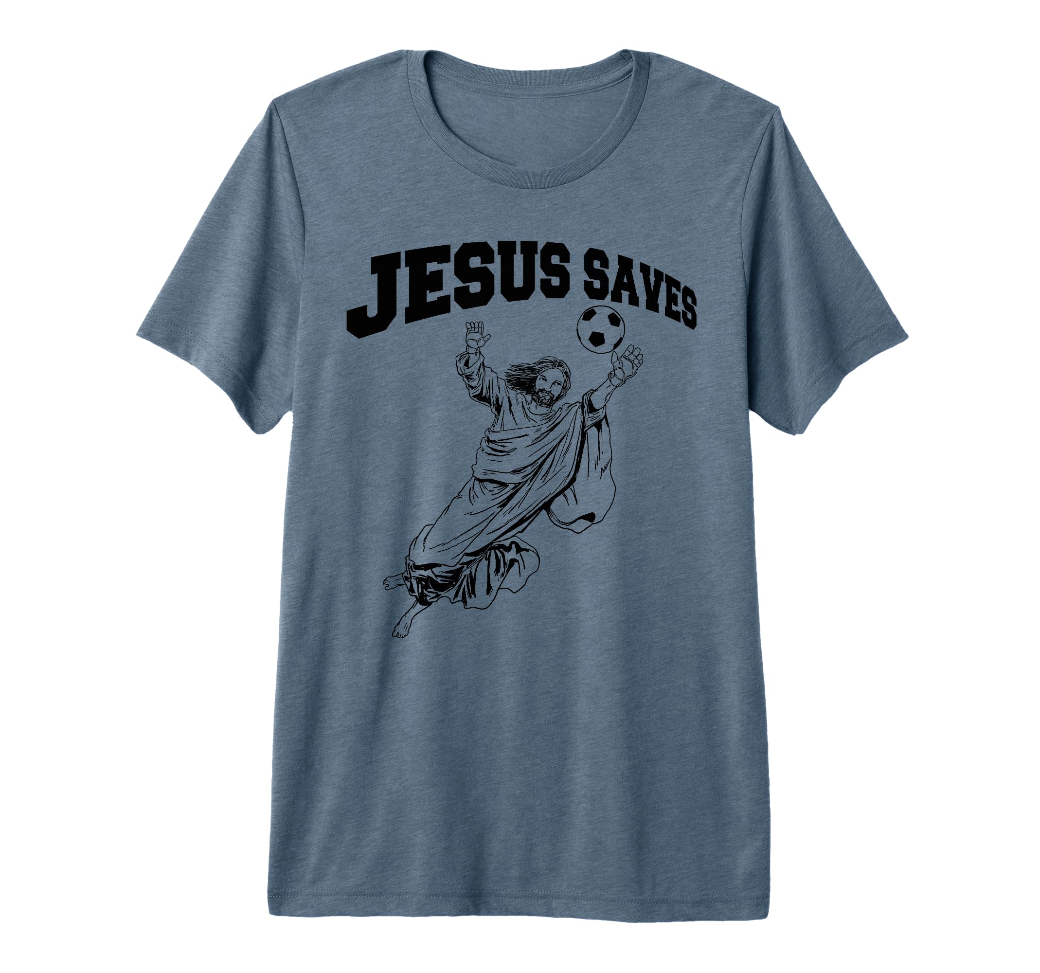 Soccer Goalie Jesus Saves Tri Blend T-Shirt - Custom Art Print Men Women - T-Shirt, Sweatshirt, Hoodie