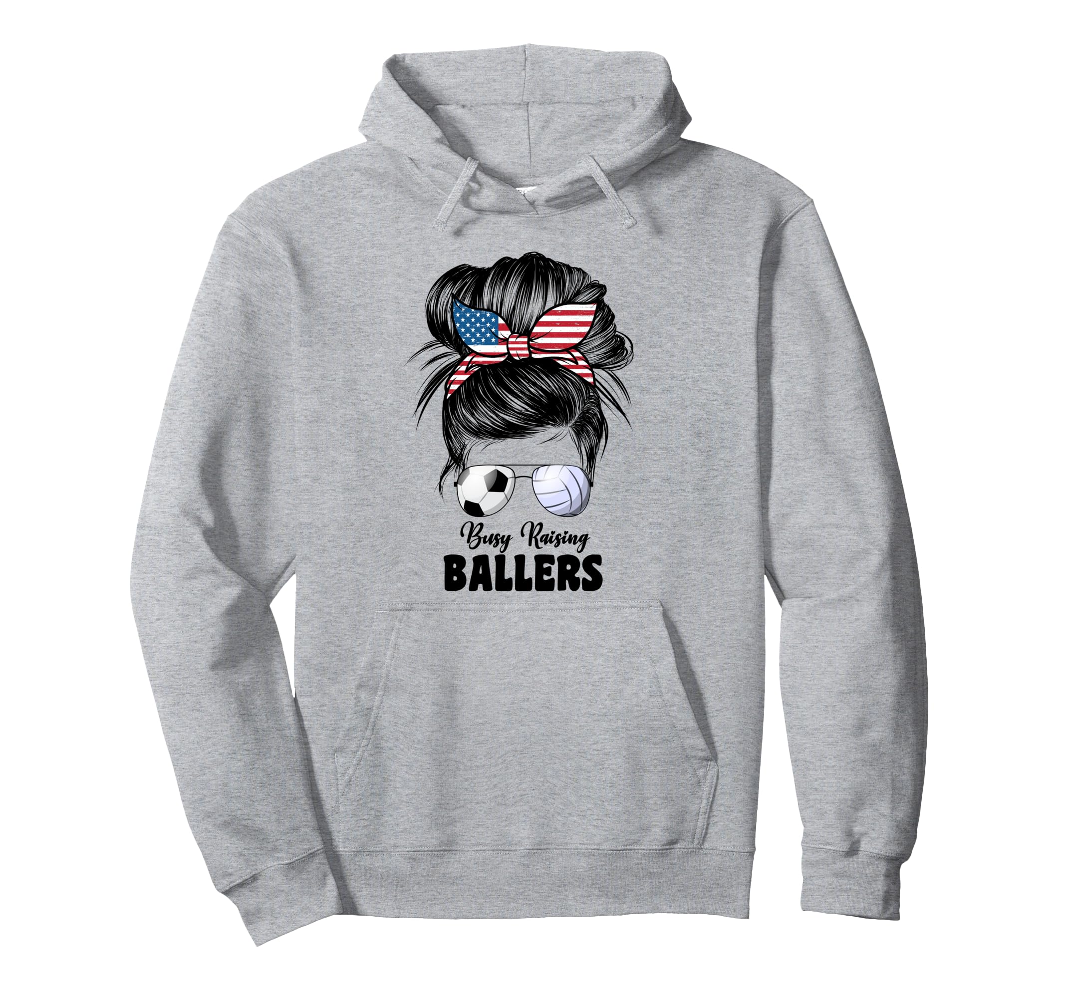 Busy Raising Ballers Volleyball And Soccer Hoodie - Unique Graphic Unisex - T-Shirt, Sweatshirt, Hoodie