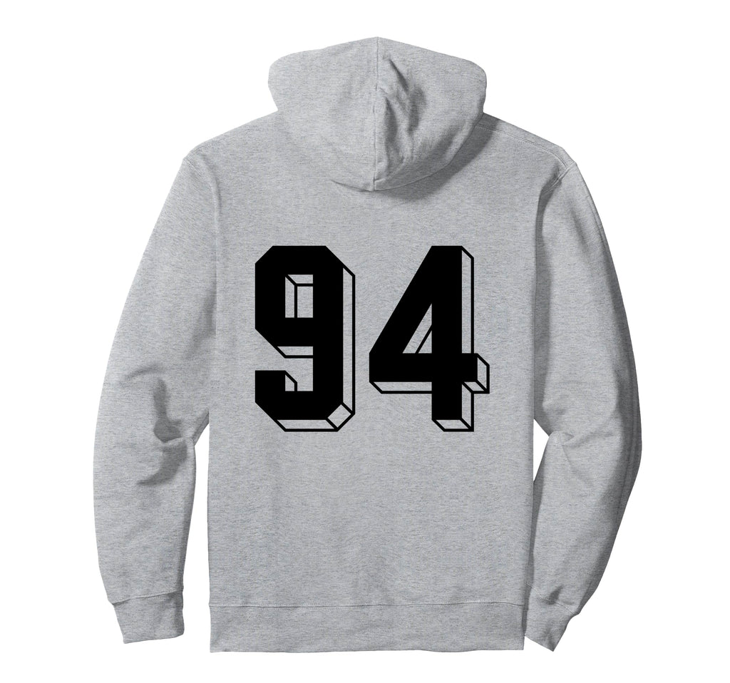 Number 94 Backside 80S 90S Team Hoodie - Minimalist Print for Adults - T-Shirt, Sweatshirt, Hoodie