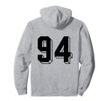 Number 94 Backside 80S 90S Team Hoodie - Minimalist Print for Adults - T-Shirt, Sweatshirt, Hoodie