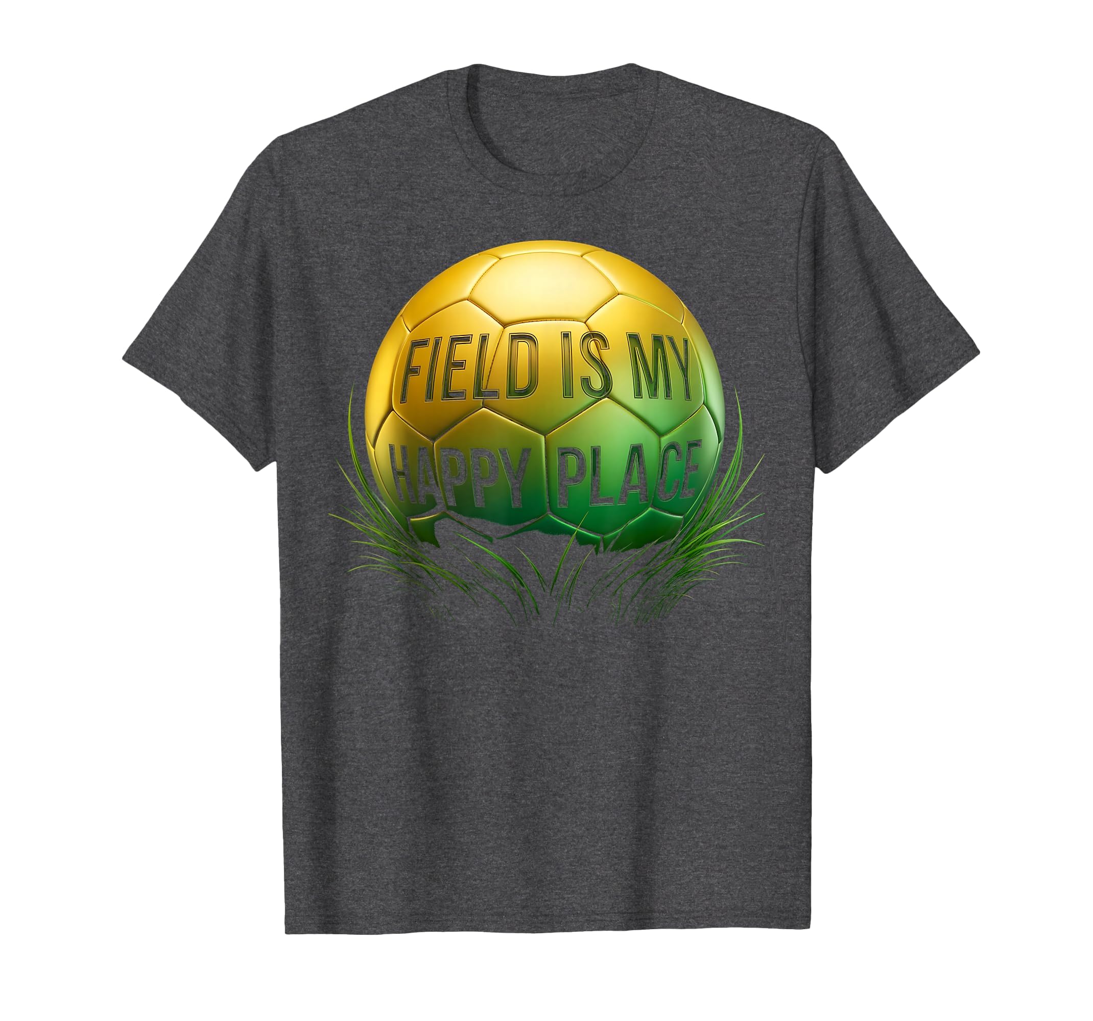 Field Is My Happy Place Soccer Lover T-Shirt - Aesthetic Graphic for Adults - T-Shirt, Sweatshirt, Hoodie