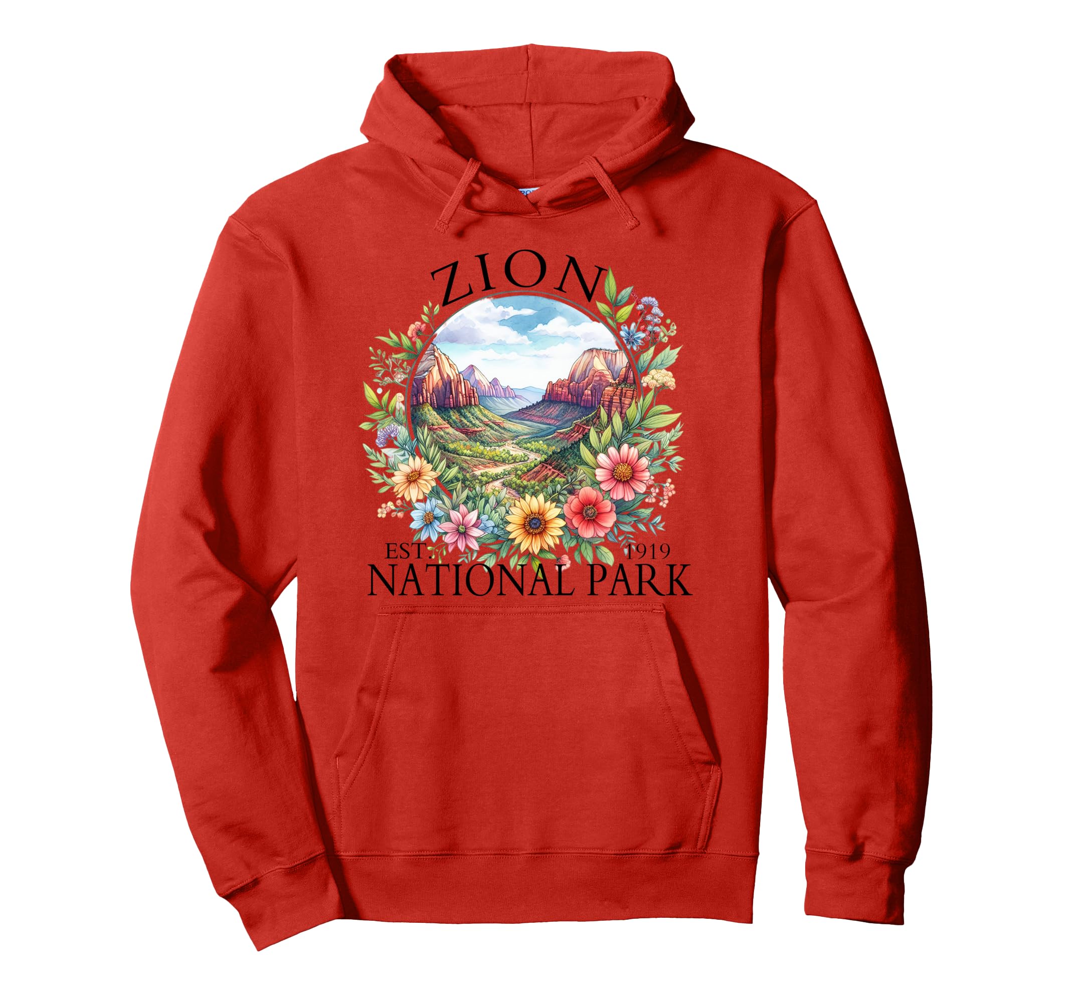 Floral Zion National Park Hiking Hoodie - Novelty Apparel Men Women - T-Shirt, Sweatshirt, Hoodie