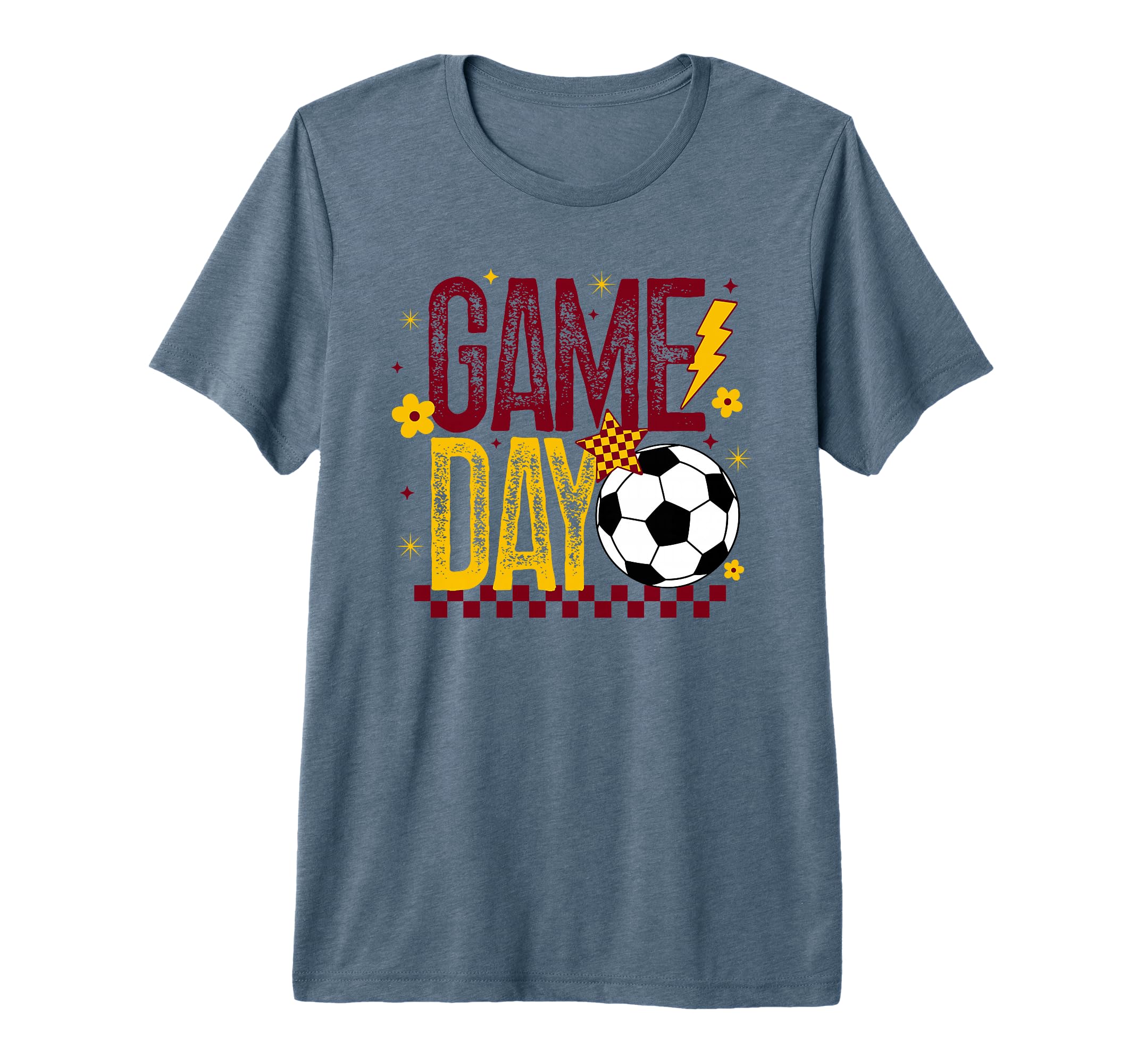 Game Day Soccer Season Maroon And Gold T-Shirt - Aesthetic Graphic Unisex - T-Shirt, Sweatshirt, Hoodie