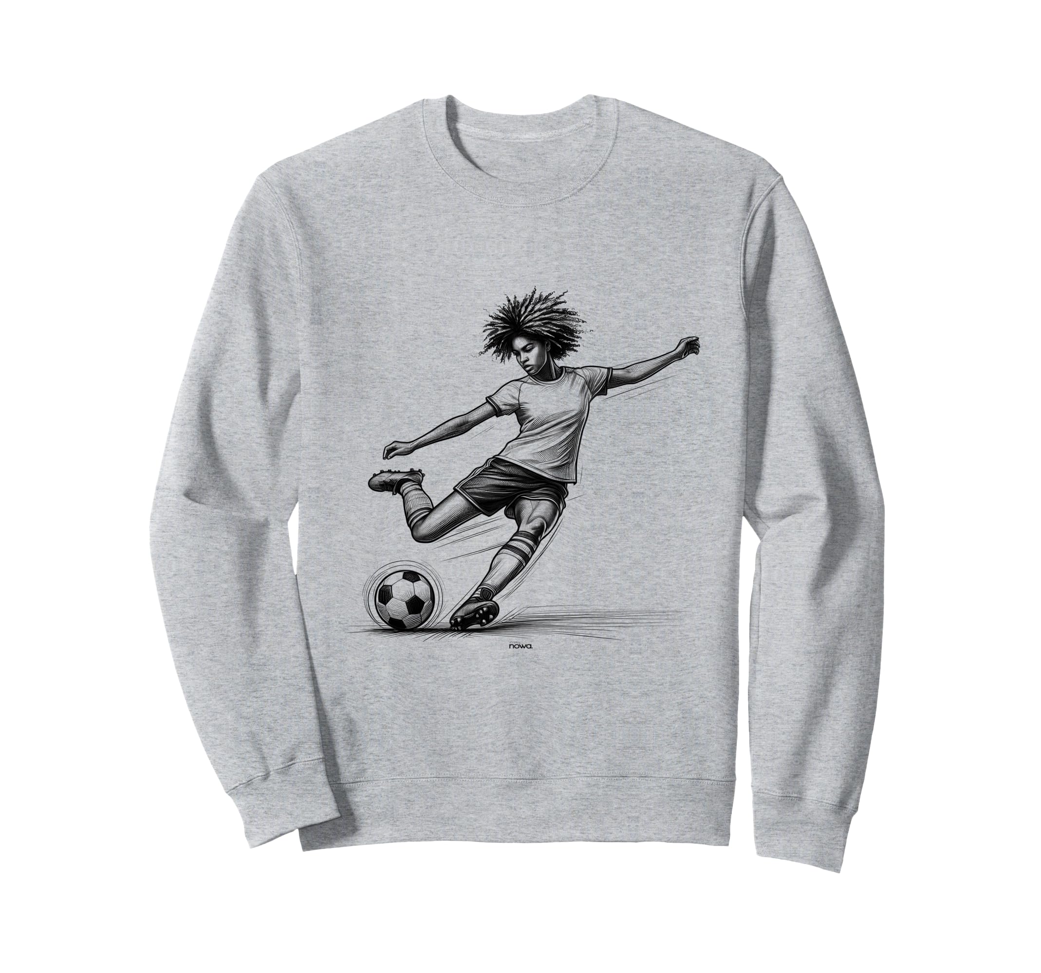 Female Soccer Player Powerful Kicking Sweatshirt - Trendy Graphic Unisex - T-Shirt, Sweatshirt, Hoodie