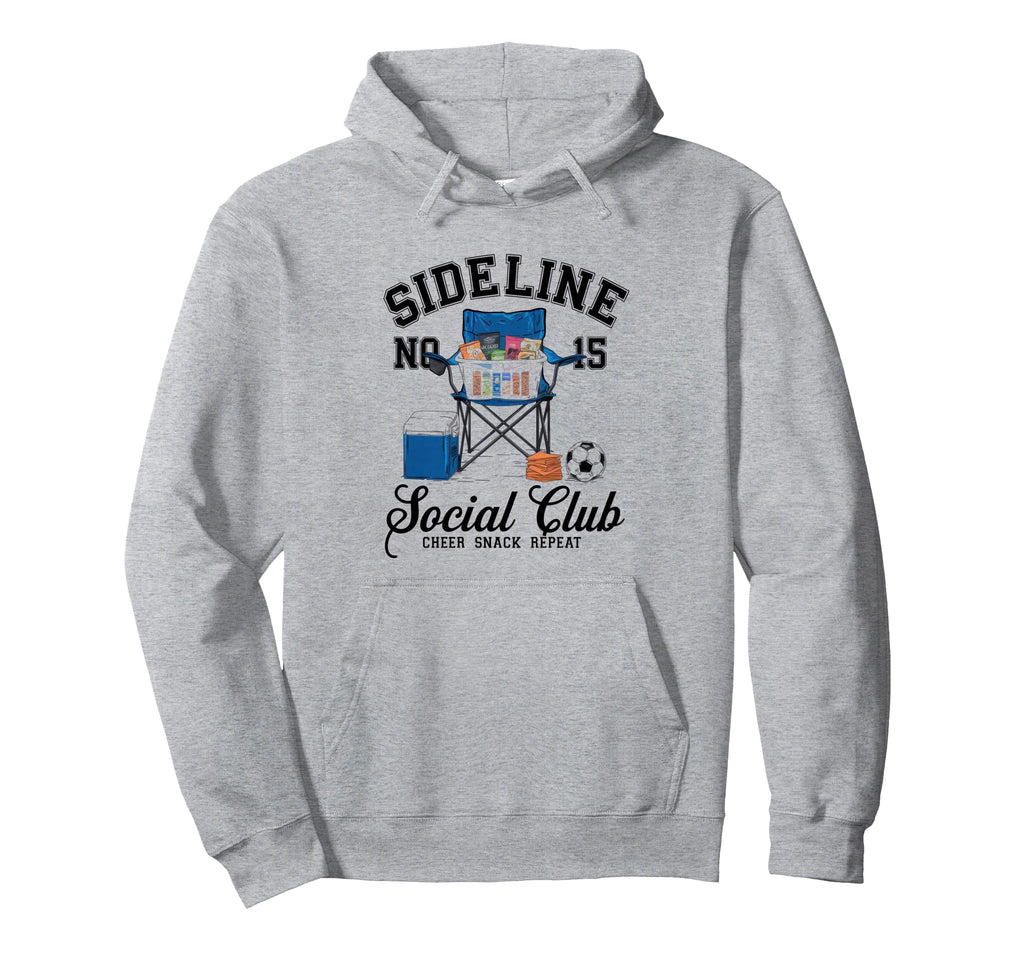 Sideline Social Club Soccer Mom Game Day Hoodie - Unique Graphic for Adults - T-Shirt, Sweatshirt, Hoodie