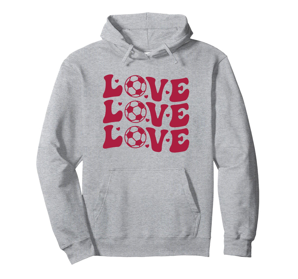 Soccer Valentines Day Love Groovy Hoodie - Aesthetic Graphic for Adults - T-Shirt, Sweatshirt, Hoodie