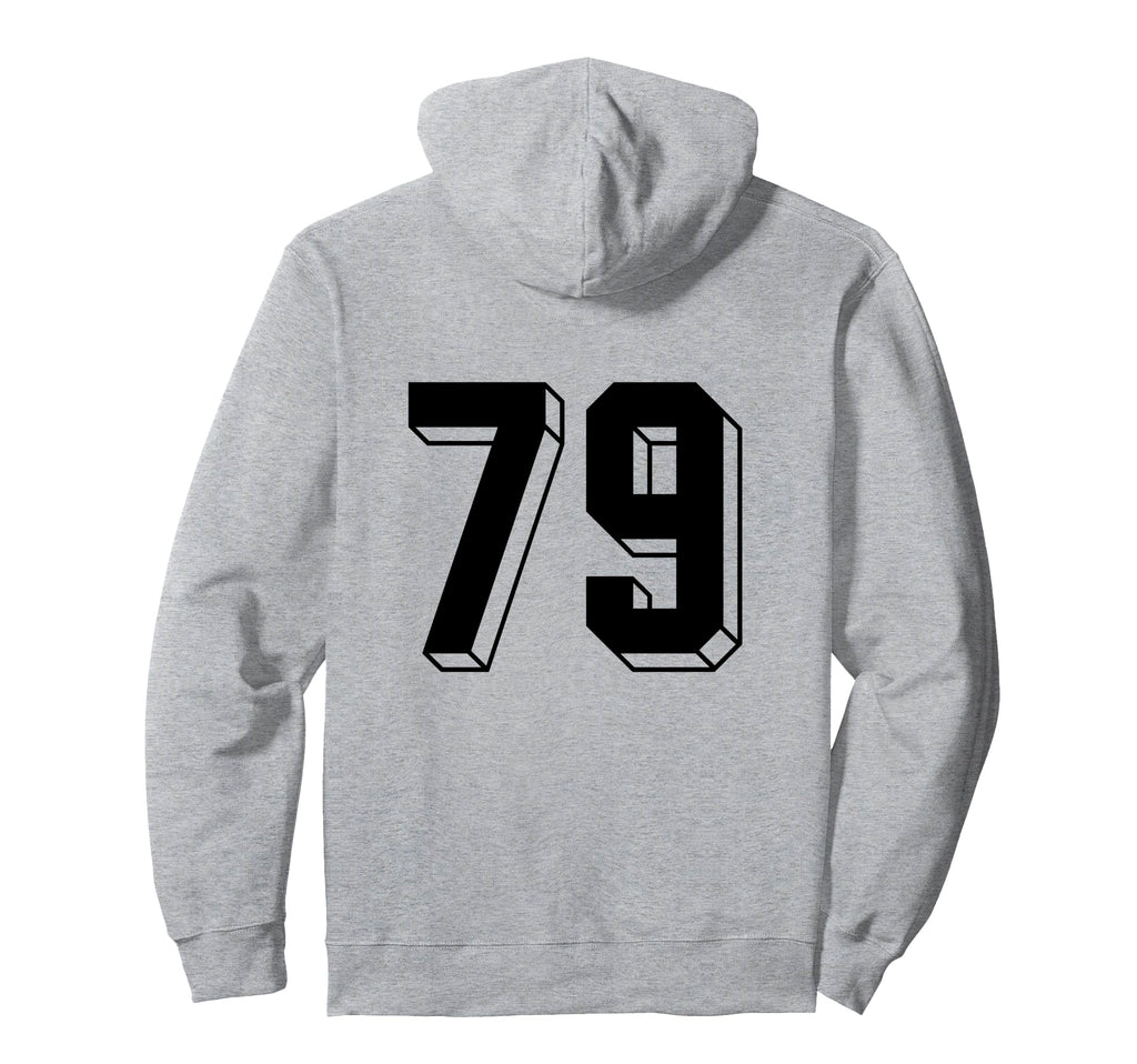 Number 79 Backside 80S 90S Team Jersey Hoodie - Fun Novelty Design Unisex - T-Shirt, Sweatshirt, Hoodie