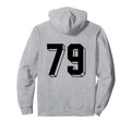 Number 79 Backside 80S 90S Team Jersey Hoodie - Fun Novelty Design Unisex - T-Shirt, Sweatshirt, Hoodie