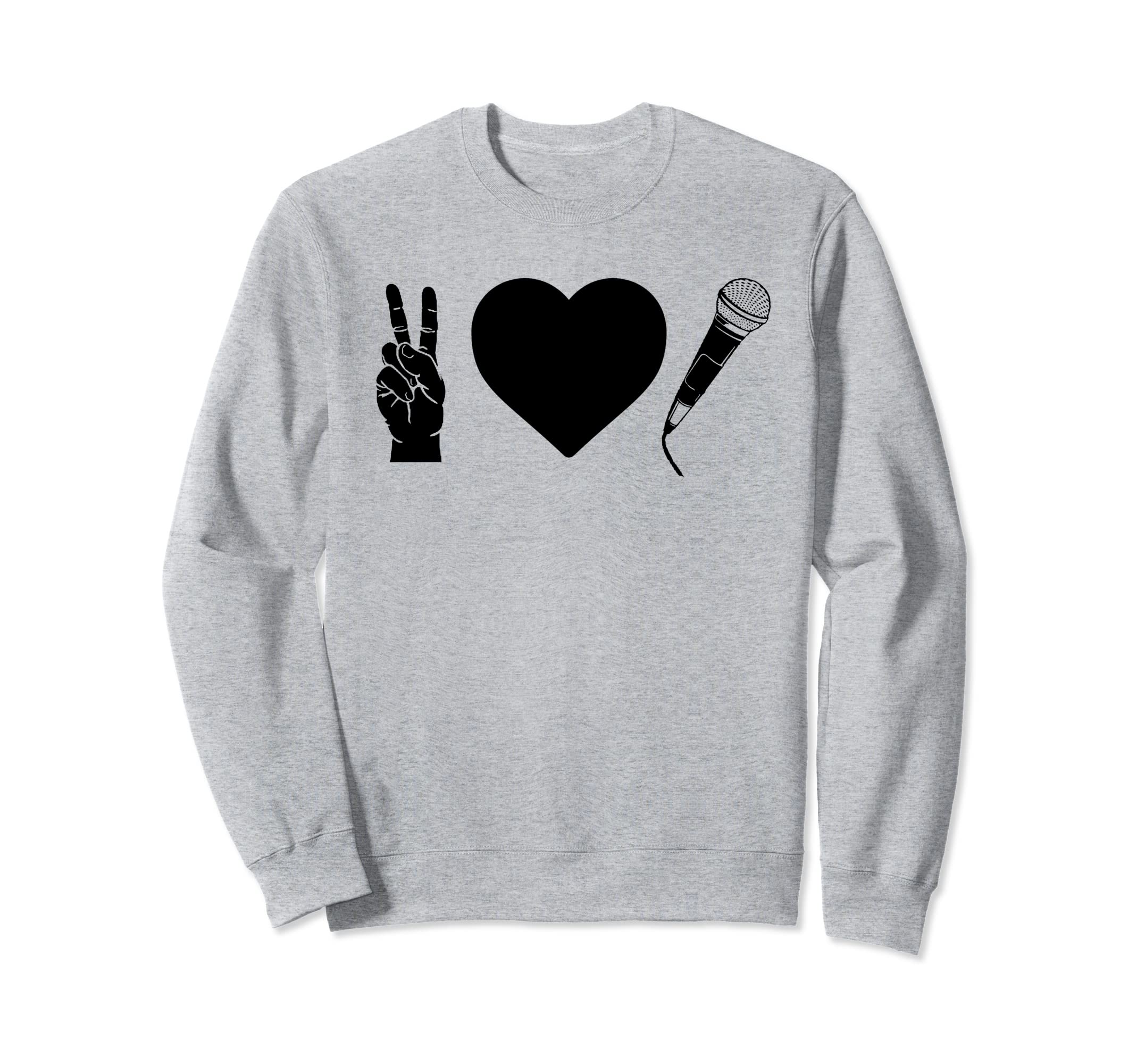 Peace Love Hip Hop Old School Rap Sweatshirt - Custom Art Print for Adults - T-Shirt, Sweatshirt, Hoodie
