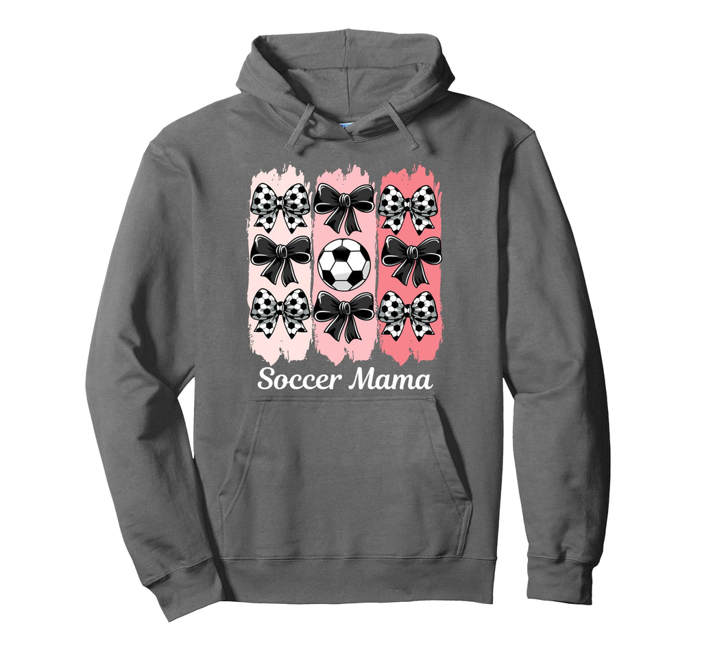 Soccer Mama Coquette Bow Soccer Mom Hoodie - Trendy Graphic for Adults - T-Shirt, Sweatshirt, Hoodie
