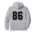Number 86 Backside 80S 90S Team Hoodie - Casual Everyday Wear Unisex - T-Shirt, Sweatshirt, Hoodie