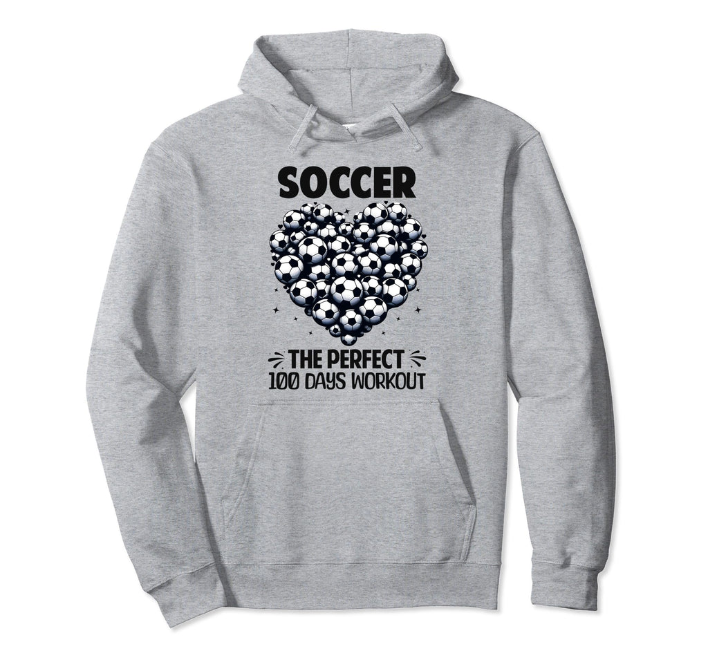 100 Days School Soccer Heart Love 100Th Hoodie - Minimalist Print Unisex - T-Shirt, Sweatshirt, Hoodie