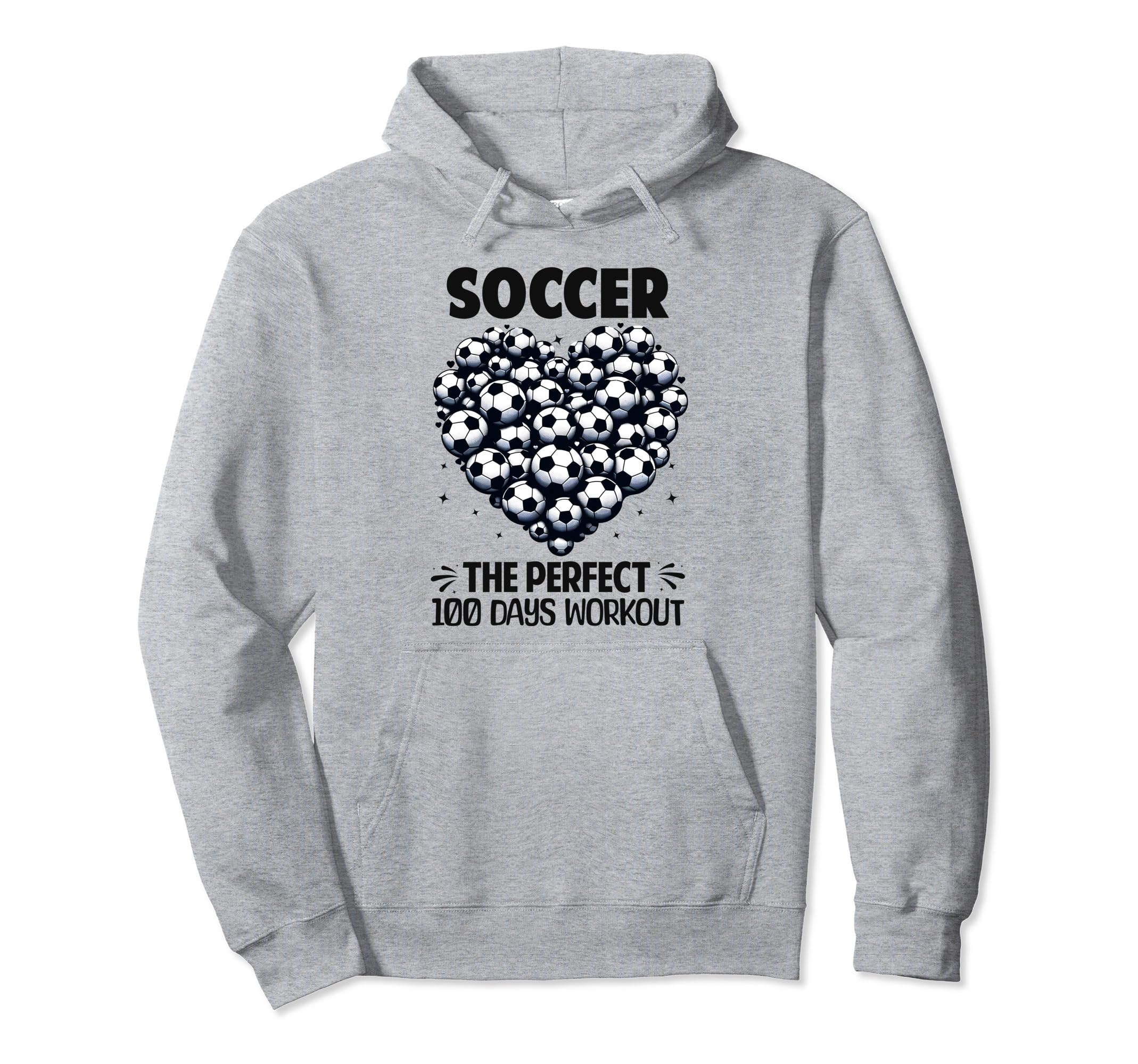 100 Days School Soccer Heart Love 100Th Hoodie - Minimalist Print Unisex - T-Shirt, Sweatshirt, Hoodie