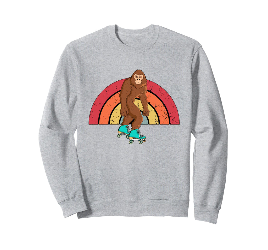 Roller Skating Bigfoot 80S Sasquatch Sweatshirt - Trendy Graphic Unisex - T-Shirt, Sweatshirt, Hoodie