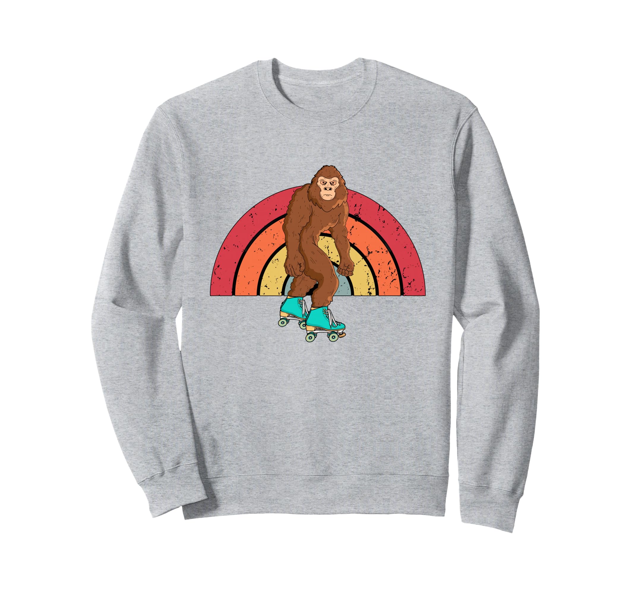 Roller Skating Bigfoot 80S Sasquatch Sweatshirt - Trendy Graphic Unisex - T-Shirt, Sweatshirt, Hoodie