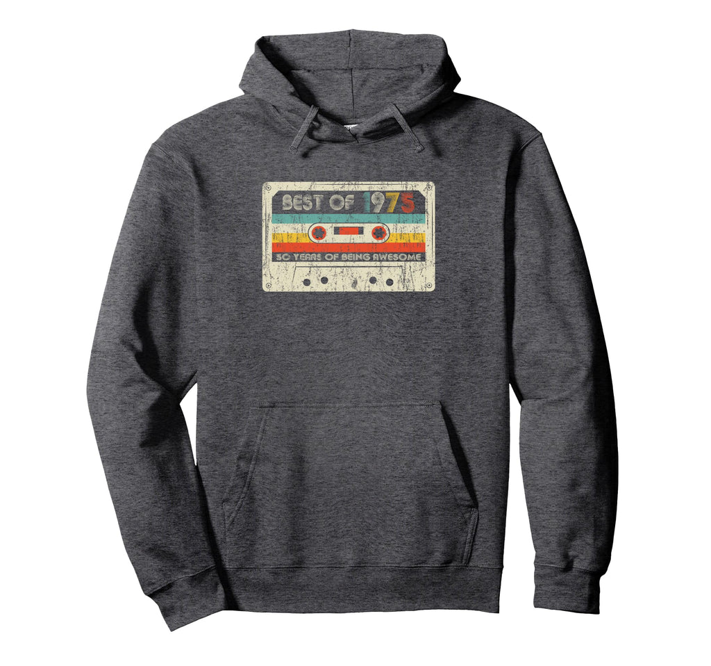 Best 1975 Birthday Yrs 1975 Cassette Tape Hoodie - Unique Graphic Men Women - T-Shirt, Sweatshirt, Hoodie