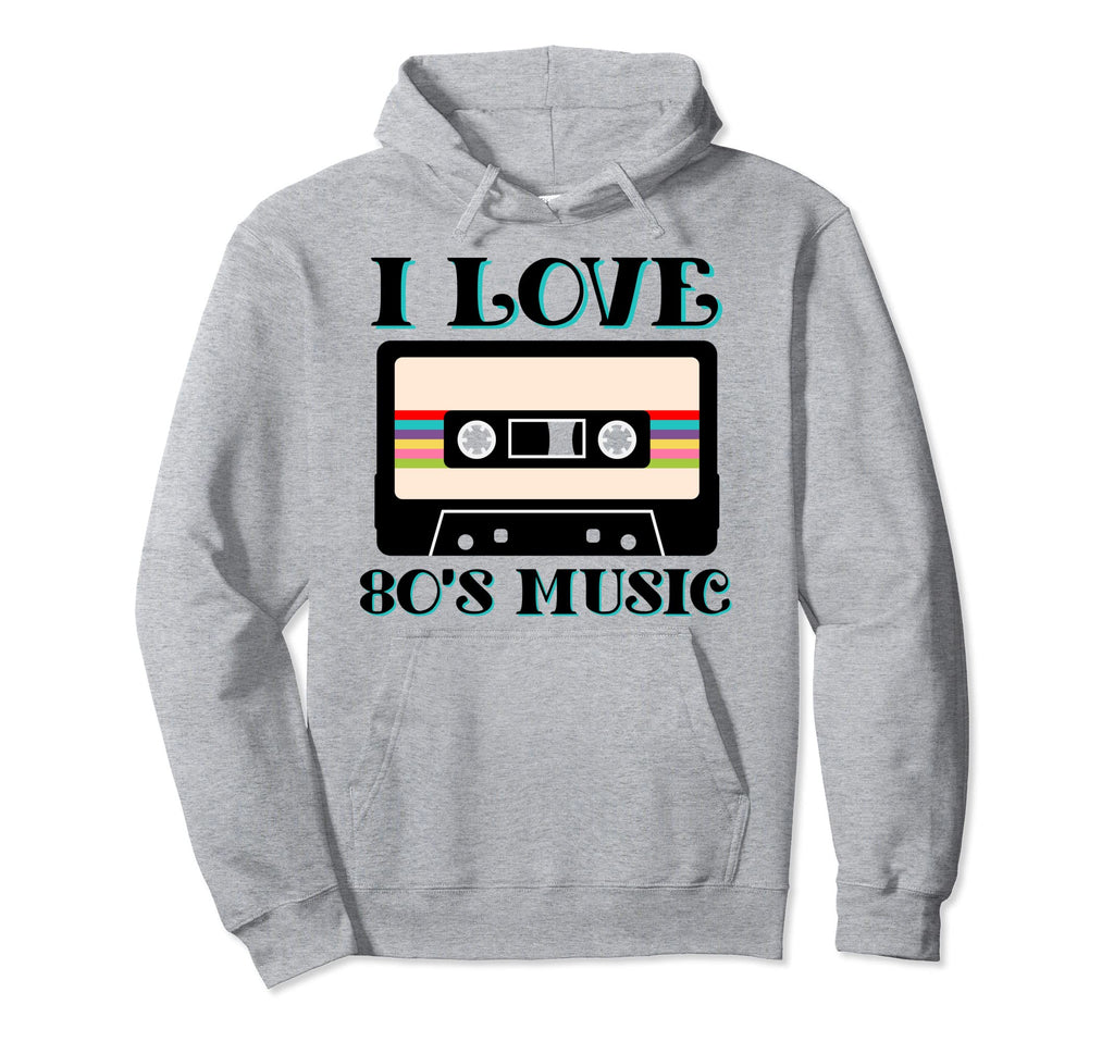 80S I Love Eighties Music Cassette Tape Hoodie - Unique Graphic Men Women - T-Shirt, Sweatshirt, Hoodie