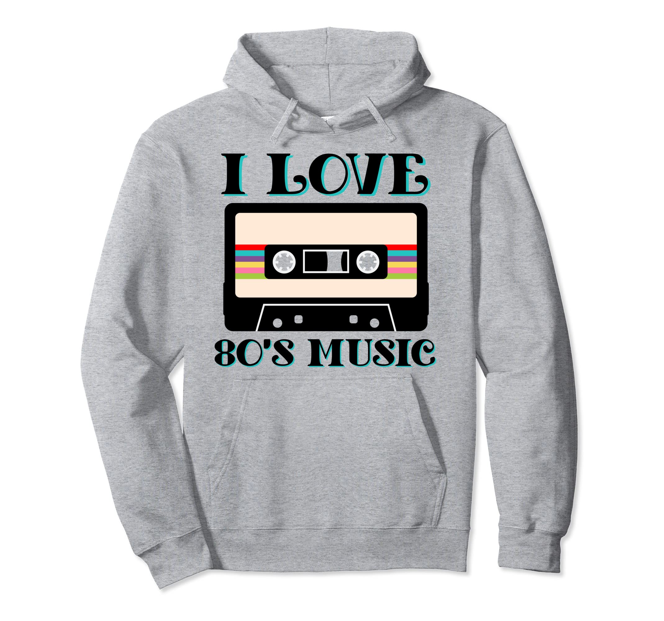 80S I Love Eighties Music Cassette Tape Hoodie - Unique Graphic Men Women - T-Shirt, Sweatshirt, Hoodie