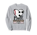 Ball Mom Heart Soccer Baseball Mom Sweatshirt - Minimalist Print Men Women - T-Shirt, Sweatshirt, Hoodie