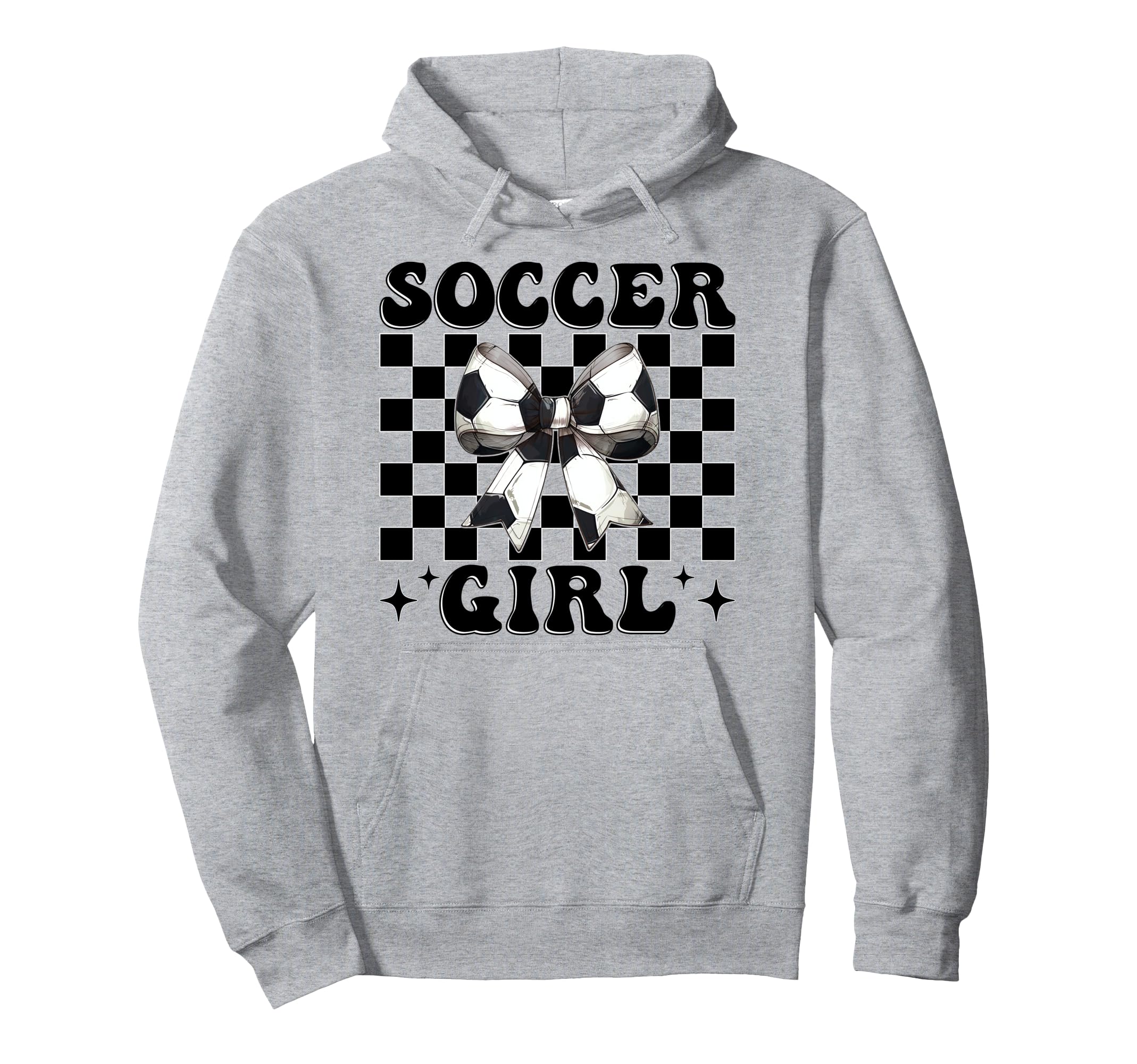 Womens Coquette Bow Ribbon Soccer Hoodie - Trendy Graphic for Adults - T-Shirt, Sweatshirt, Hoodie