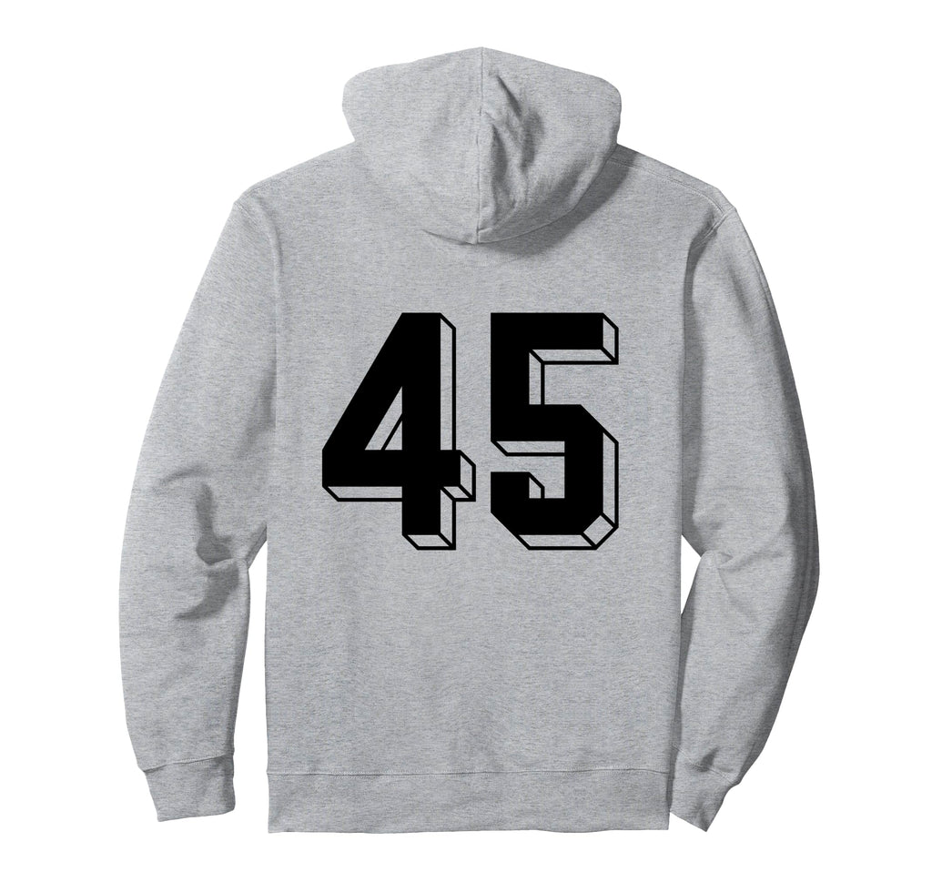 Number 45 Backside 80S 90S Team Jersey Hoodie - Custom Art Print Unisex - T-Shirt, Sweatshirt, Hoodie